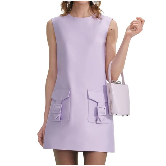 NWT Self-Portrait Lilac Taffeta Mini Dress purple shift size US 6 UK 10 S - Picture 1 of 13